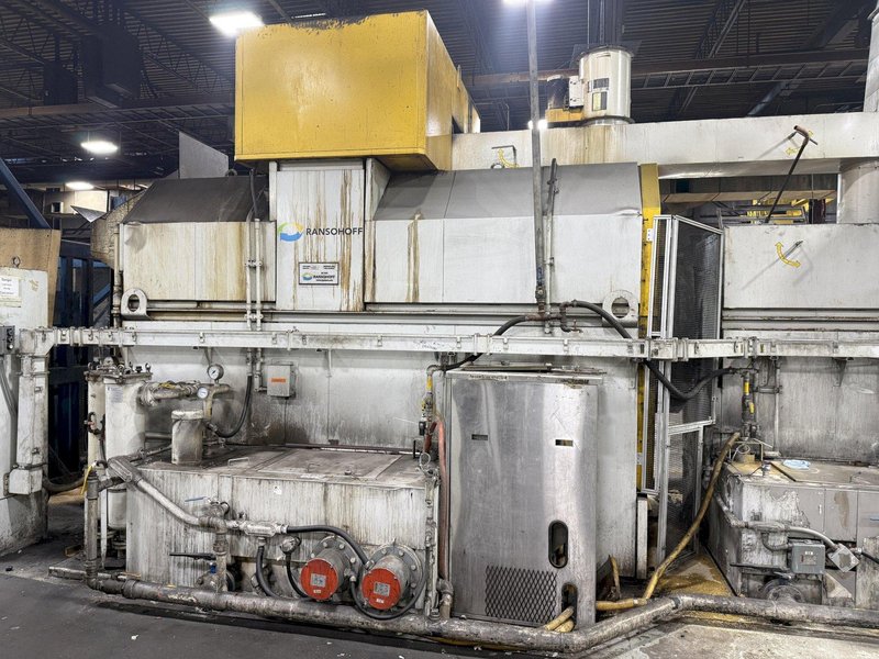 48" X 3-STAGE RANSOHOFF ROTARY DRUM BATCH AUTOMATIC PARTS DEBURR &amp; WASHER SYSTEM, NEW 2013: YOBRO #24300