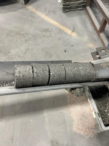 3" x 2.75" x 126 TON ARS MODEL #600 HYDRAULIC CHIP PUCKER BRIQUETTER: STOCK 22432