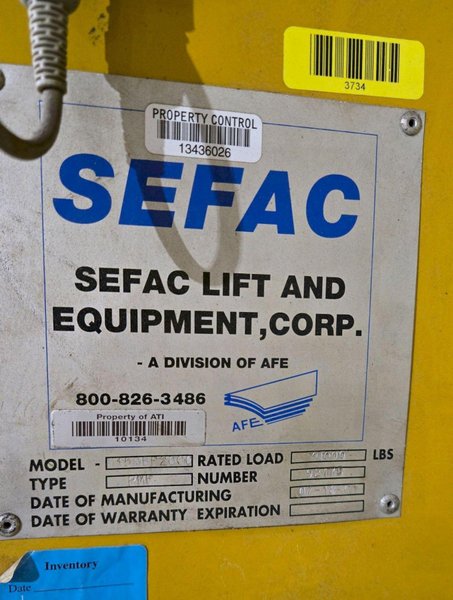 SEFAC M120BF2000 15 TON VEHICLE LIFT USED