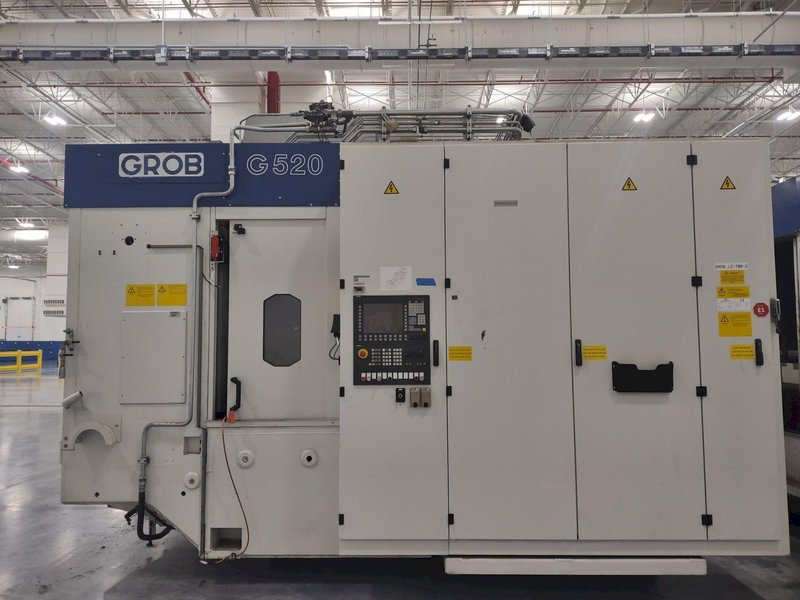 2 FOR SALE- 2013 Grob model G520A21KD 4 axis cnc universal machining centers, approx. 60,000 hours, dual HSK63 spindles, 18,000 rpm, 36 position atc, x,y,z,a axis, siemens 840d controls, 2 station pallet, price each