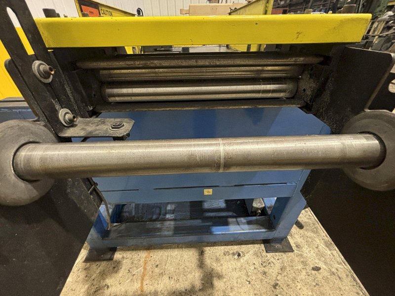 12" W X 18" STROKE PRESS ROOM EQUIPMENT PRE PNEUMATIC COIL STRAIGHTENER &amp; AIR FEEDER : STOCK #23254