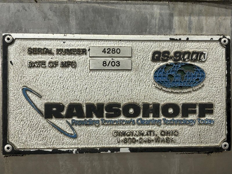 24" W X 11" H RANSOHOFF 3-STAGE STAINLESS STEEL PASS THROUGH BELT CONVEYOR PARTS WASHER, 2003, ELECTRIC HEAT: STOCK #22020