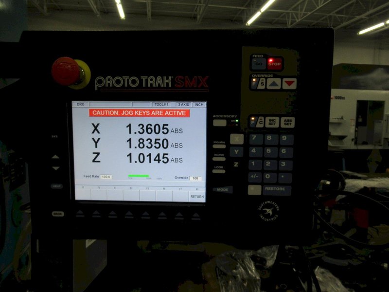 Trak DPM CNC Vertical Mill, Proto Trak SMX 3-Axis Control, Kurt Power Draw Bar, Glass Scales - Updated 2016