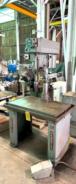 20" Clausing Single Spindle Drill, High Column, 24" x 40" Tbl., 3 MT, 1.5 HP