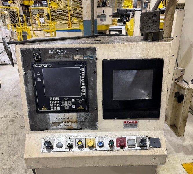 150-ton Minster "Piece-Maker" Back Geared Straight Side Press Model P2-150-60 For Sale, Year 1996 -  Includes Coil Feed Line