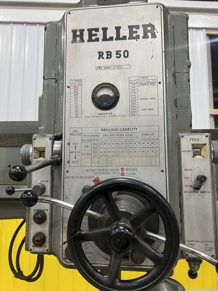 6' X 15" HELLER MODEL #RB50/1600 RADIAL DRILL: STOCK #20180