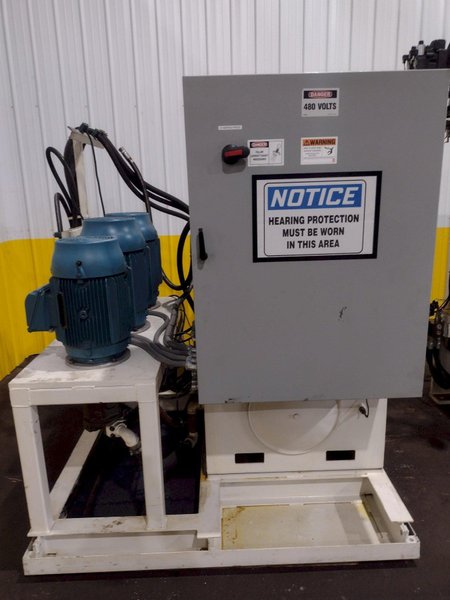 200 TON AMD 4-POST TIE-ROD FRAME HEAVY DUTY HYDRAULIC PRESS &amp; MULTI-PRESSURE HYDRAULIC UNIT: STOCK #19452