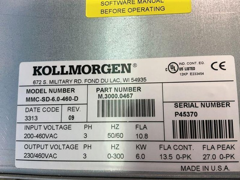 Kollmorgen  Servo Drive  - Mmc-sd-6.0-460-d
