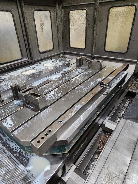 Kuraki KBT 13EA CNC Boring Mill, 2003 – Fanuc Control, 4k RPM, Chip Conveyor, 1000 PSI TSC