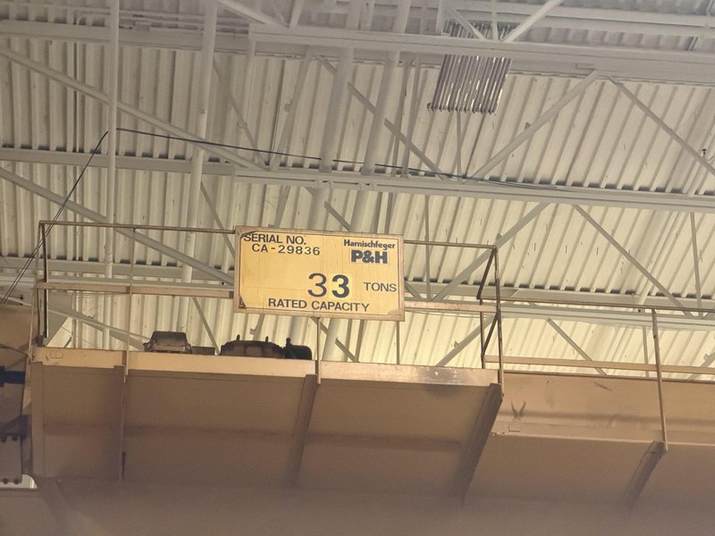 33 TON x 97' P&amp;H CLASS D DOUBLE GIRDER OVERHEAD BRIDGE CRANE: YOBRO #26426