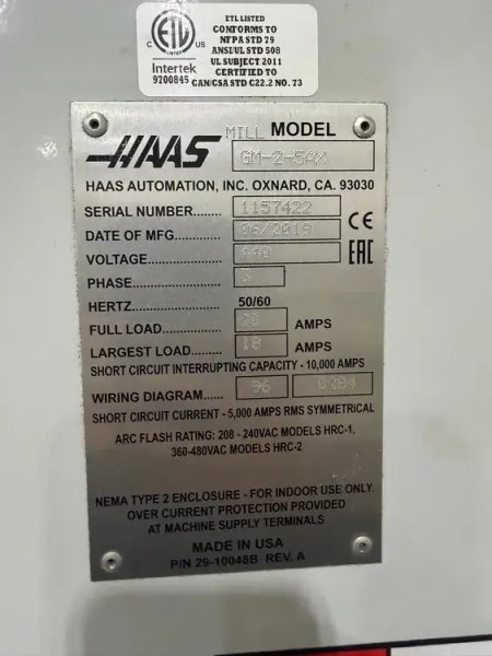 2019 HAAS GM-2-5AX | Millers, Gantry, CNC