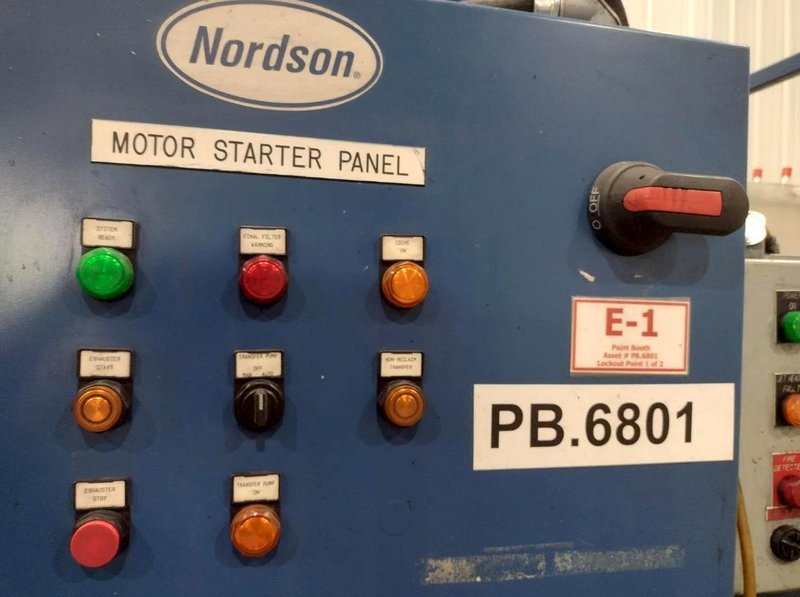 NORDSON POWDER COAT PAINT SYSTEM WITH FEEDER &amp; I-CONTROL. STOCK # 0985226