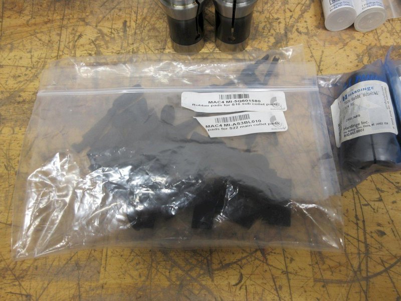 Hardinge Collets, (8) 0166 Precision Swiss Collets, (5) S22 Collet Pads, (8) S16 Collet Pads, (6) TF 25 Collets and More ***Most New In Packages***- Auction Item