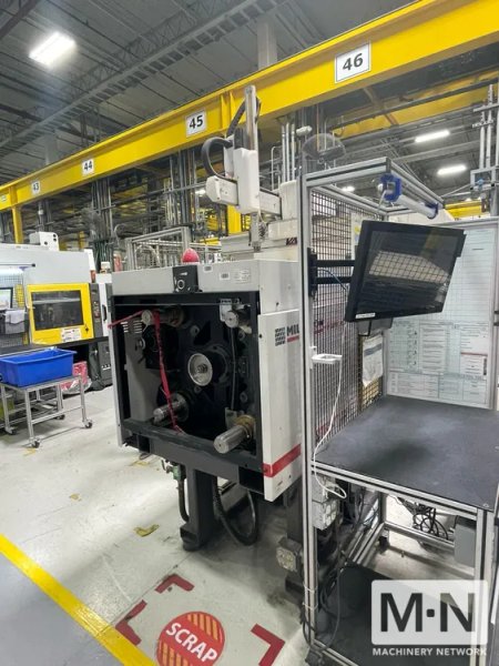 110 TON 1.6 OZ  CINCINNATI ROBOSHOT 110I-48G INJECTION MOLDING MACHINE, MFG 2000