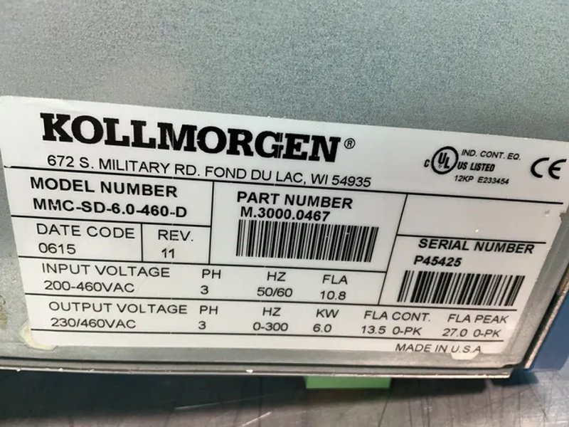 Kollmorgen  Servo Drive  - Mmc-sd-6.0-460-d