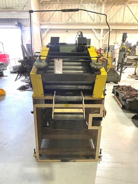 10,000 lbs. x 24" Wide Mecon Model# 100CCS24 Coil Cradle Straightener For Sale, Year 1992