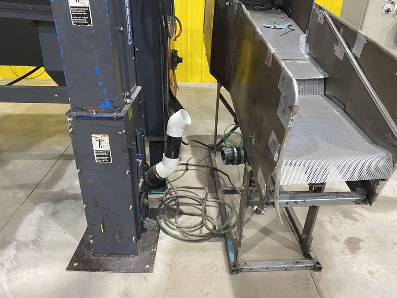 10 HP X 36" X 13"  ROSLER MODEL #JDBC-11/2 CONTINUOUS BARRELL BLASTING / AUTOMATIC PARTS DEBURRING MACHINE: STOCK #19436