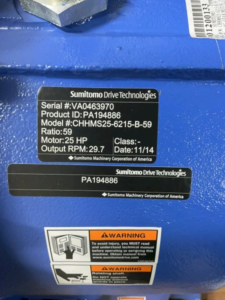 Sumitomo 25 Hp Gear Drive  - Chhms25-6215-b-59