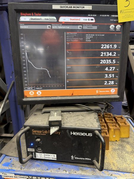 Electronite quicklab system with monitor and Heraeus Sensor Lab foundry with stands
