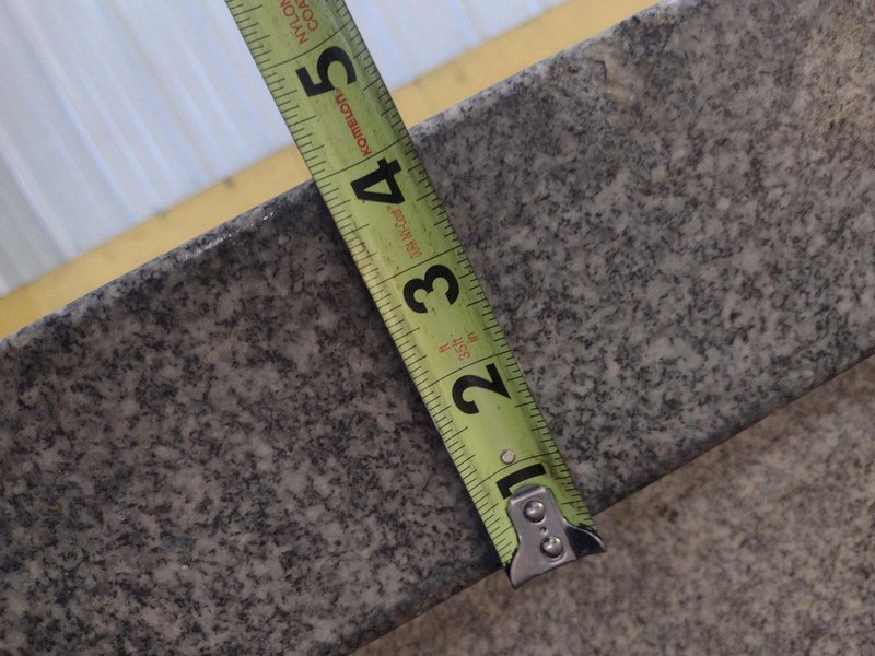 8' X 4' X 14" CHALLENGE PRECISION LAYOUT INSPECTION GRANITE TABLE W/ EDGE LEDGES: STOCK #23812