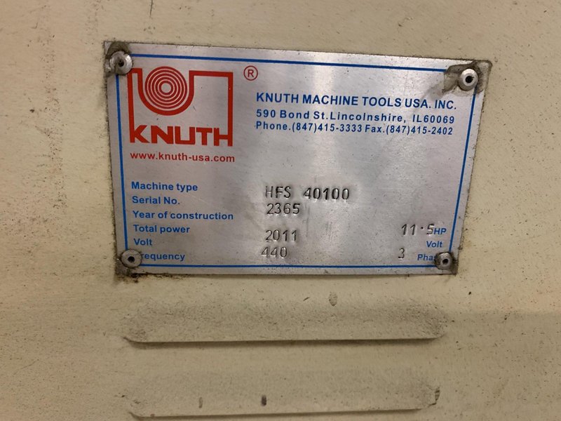 14" x 40" (12" x 27-1/2") KNUTH Hydraulic Surface Grinder Model HFS 40100, S/N 2365.