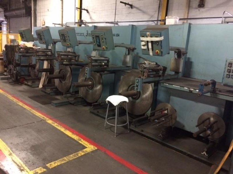 12"  FERRARA SLITTING LINE WITH 5 HEAD TRAVERSE WINDER
