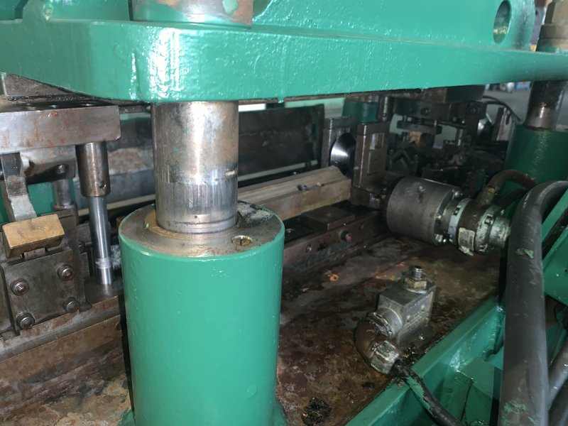 18 TON TISHKEN MODEL #CO-6-24-18 4 POST CUT OFF PRESS, 2" STROKE: STOCK #10484