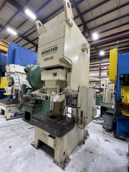 150 ton Minster Model# OBS-150 Mechanical Metal Stamping Press For Sale, Year 2000