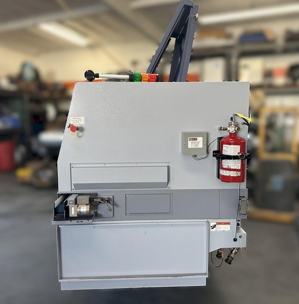 STAR SR-32JII Type B Swiss CNC Lathe 2019 w/ Turning Tool with 6 Stations, Back Side facing Operator 5 Stations Live, Back Side Sub Spindle Tools 8 Stations (4 /4 stacked on top of each other all live) (The Y Axis), Parts Conveyor, LNS Alpha 538 Magazine Bar Loader, Fire Suppression System. Ran oil.
