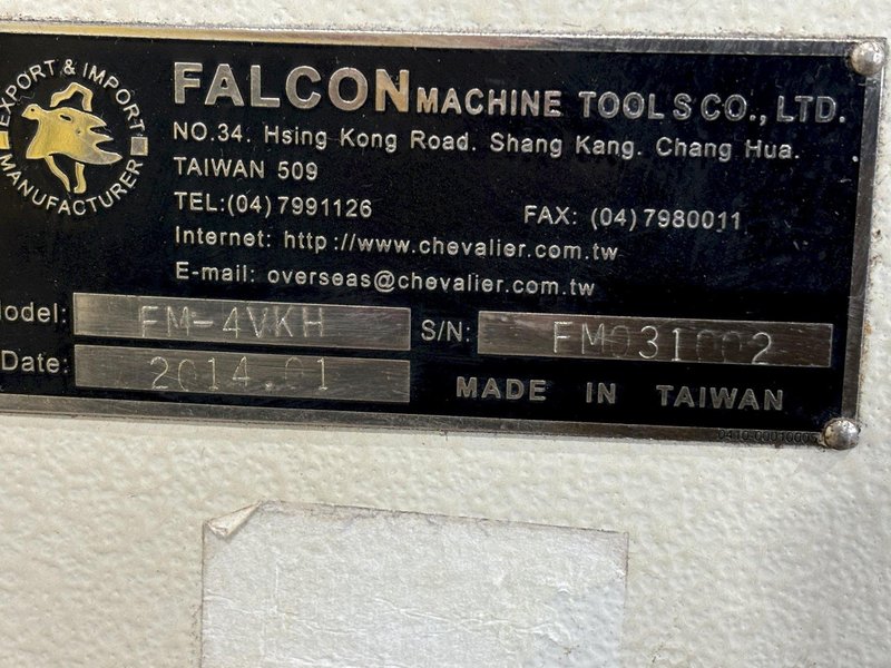 2014 FALCON CHEVALIER MODEL #FM-4VKH VERTICAL RAM TYPE KNEE MILL: STOCK #21140