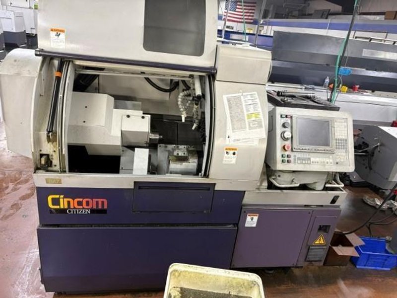 Citizen C16 Type VII CNC Swiss Screw Machine w Live End Working Option, Edge C-312 Barfeed, Coolant Tank and Pump