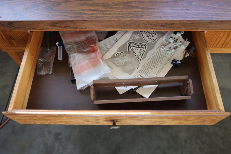 Wooden Shop Desk, 2 Drawers- Auction Item