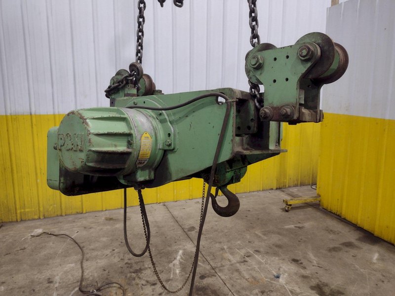 2 TON P&amp;H POWERED CABLE HOIST, WITH ROLLING TROLLEY: YOBRO #25083