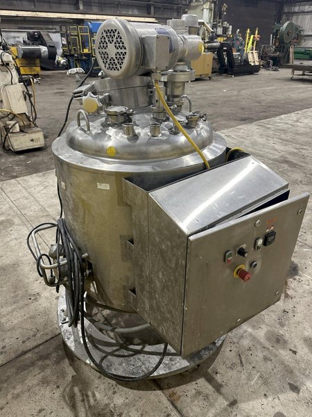 50 GALLON X 2 HP FELDMEIER STAINLESS STEEL HEATED TANK WITH AGITATION: STOCK #22121