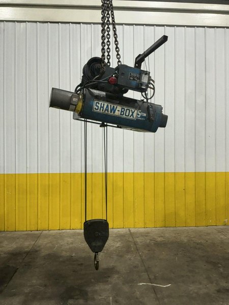 5 TON SHAW BOX SINGLE GIRDER POWERED CABLE HOIST &amp; TROLLEY, REMOTE CONTROLLED: YOBRO #25898
