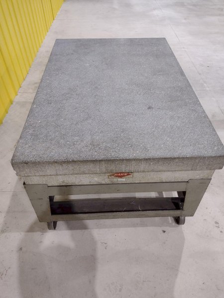 72" X 48" X 12" RAHN GRANITE SURFACE PLATE &amp; TABLE ON CASTERS : STOCK #20060