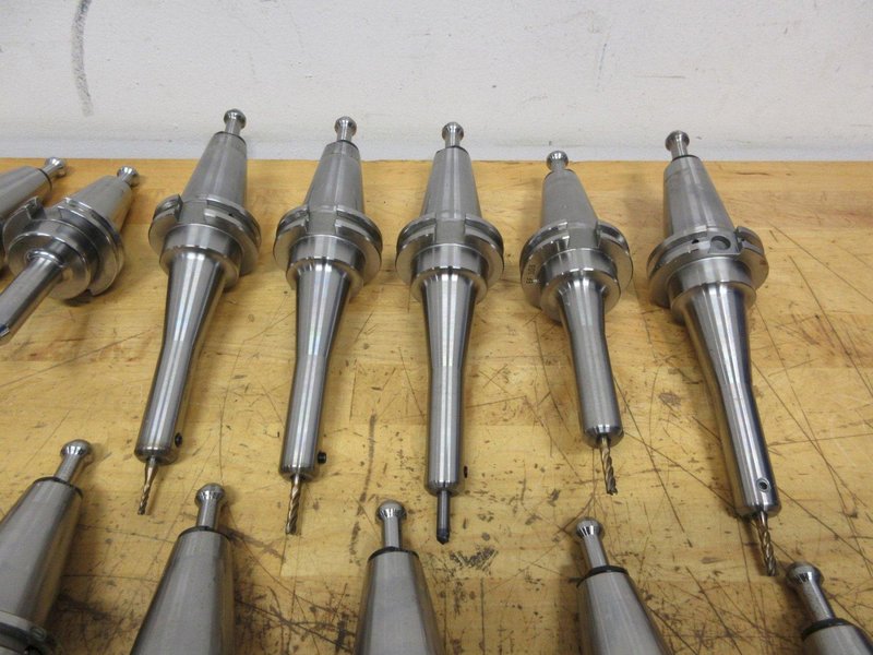 Pioneer CAT40 (15pcs) Ext &amp; Reg Length End Mill Holders, 1/8", 3/16", 1/4" Diameters- Auction Item
