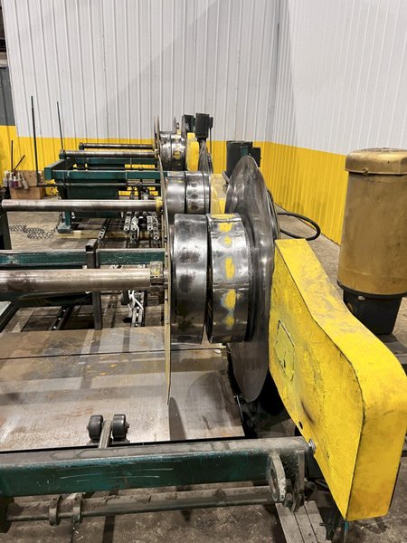 60" x 16 GAUGE IOWA PRECISION MODEL #GAF60-6 COIL SLEAR (SLITTING &amp; CUT-TO-LENGTH) LINE, WITH UNCOILERS &amp; SIDE PUNCHING / NOTCHING: YOBRO #24552
