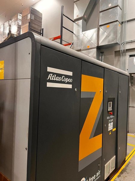 Clean-Room Ready Atlas Copco ZT75FF Rotary Screw Air Compressor  – 127 PSI Oil-Free Air, Built-In Dryer, 75 HP