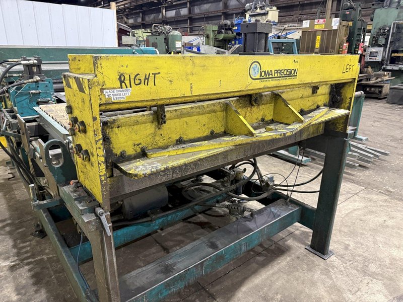 60" x 16 GAUGE IOWA PRECISION MODEL #GAF60-6 COIL SLEAR (SLITTING &amp; CUT-TO-LENGTH) LINE, WITH UNCOILERS &amp; SIDE PUNCHING / NOTCHING: YOBRO #24552