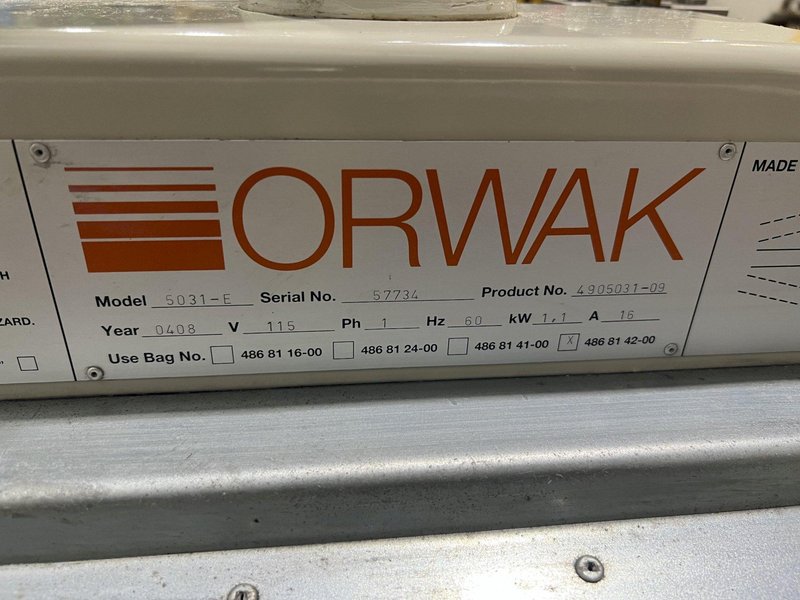 20" X 20" X 28" ORWAK  MODEL #5031-E HYDRAULIC VERTICAL COMPACTOR / BALER: STOCK #16758
