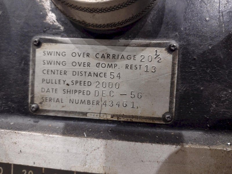 20" X 54" LODGE &amp; SHIPLEY TOOLROOM ENGINE LATHE: YOBRO #24978