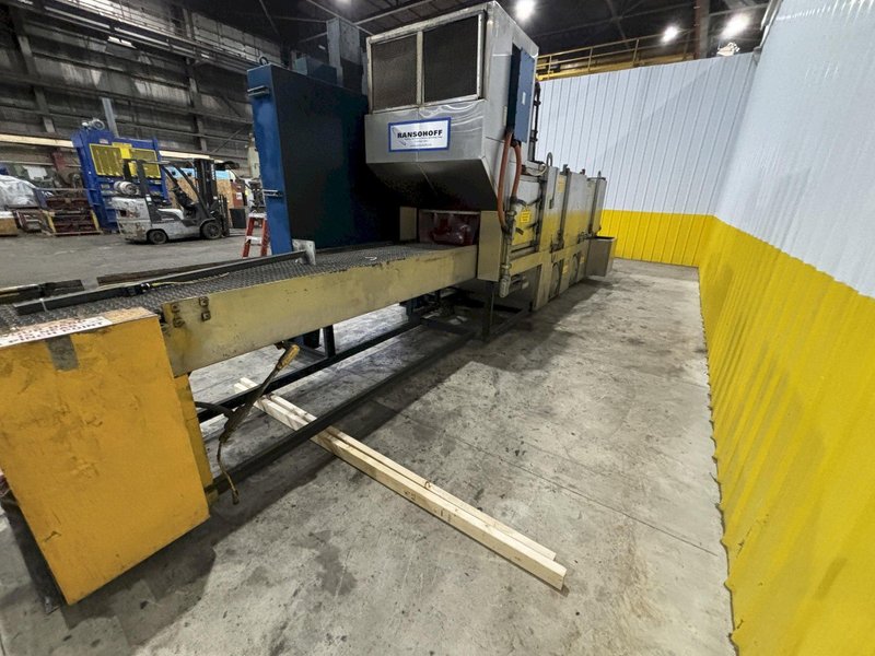 24" W X 11" H RANSOHOFF 3-STAGE STAINLESS STEEL PASS THROUGH BELT CONVEYOR PARTS WASHER, 2003, ELECTRIC HEAT: STOCK #22020