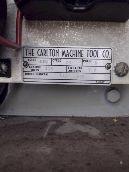 4' X 9" CARLTON 1A RADIAL ARM DRILL. STOCK # 0992325