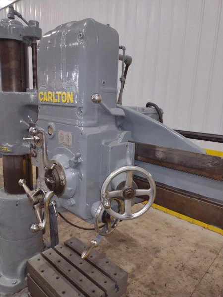 4' X 9" CARLTON 1A RADIAL ARM DRILL. STOCK # 0992325