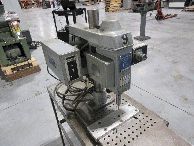 SpeedyCut ST-0 Tapping Machine with 5" Throat W/ Foot Pedal, Mounted On Metal Table
