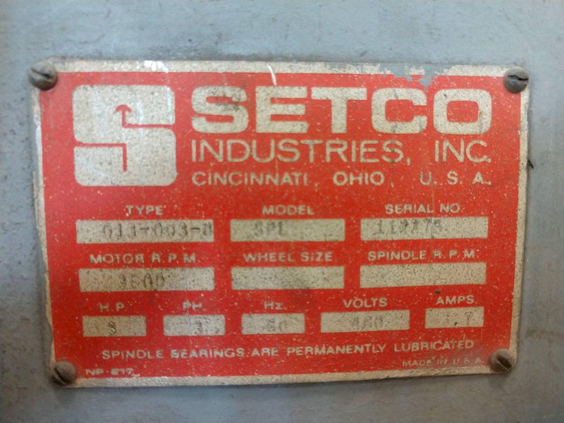 3 HP SETCO INDUSTRIES MODE #SPL DUST COLLECTOR CABINET: STOCK 13311