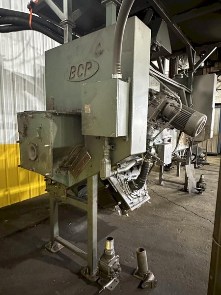 3" BCP MODEL #A4-7620 3-WHEEL COIL BAR PASS -THROUGH BLAST MACHINE, RECLAIM &amp; DUST COLLECTOR: STOCK #20000