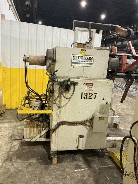 8,000 LBS X 24" X .125" DALLAS UNCOILER COIL REEL, MOTORIZED STRAIGHTENER - FEED LINE: YOBRO #24808