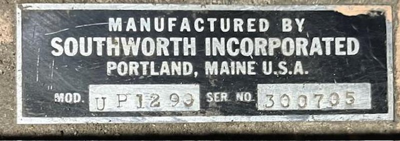 12,000# SOUTHWORTH UPENDER / TIPPER STOCK# 3825